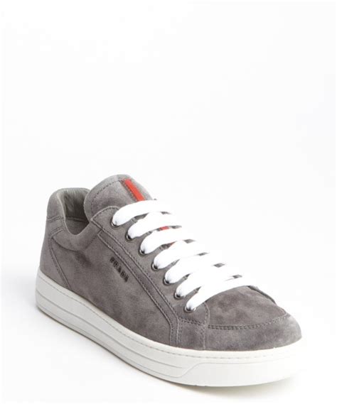 white and gray prada sneakers|Prada suede sneakers men.